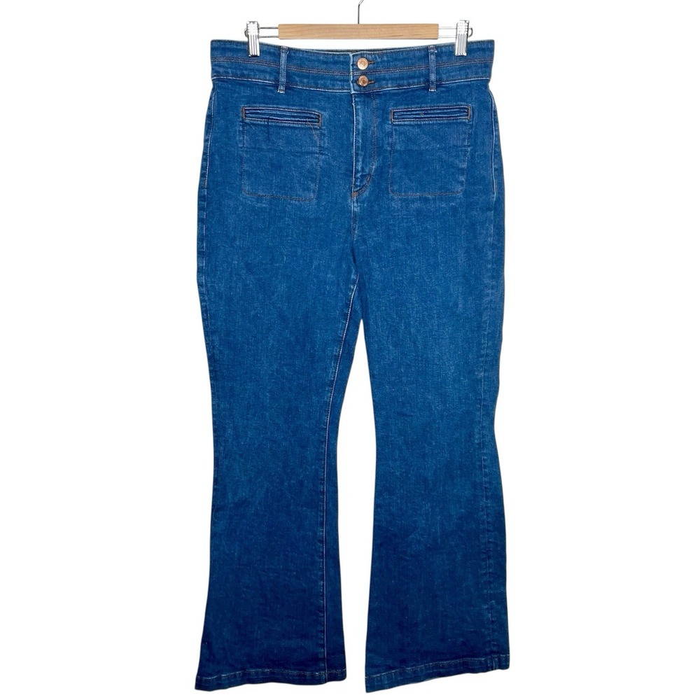 Loft The Slim Flare Jeans Womens Size 31/12 High Rise Stretch
